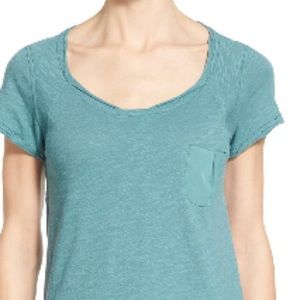 Caslon Roll Edge Cap Sleeve Slub Knit Tee